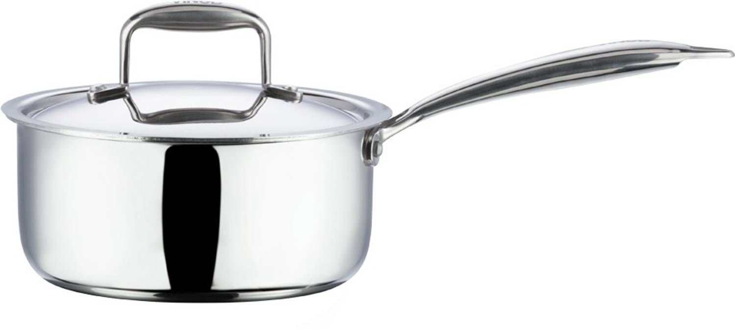 VINOD Platinum Triply Sauce Pan 16 cm diameter with Lid 1.6 L cap