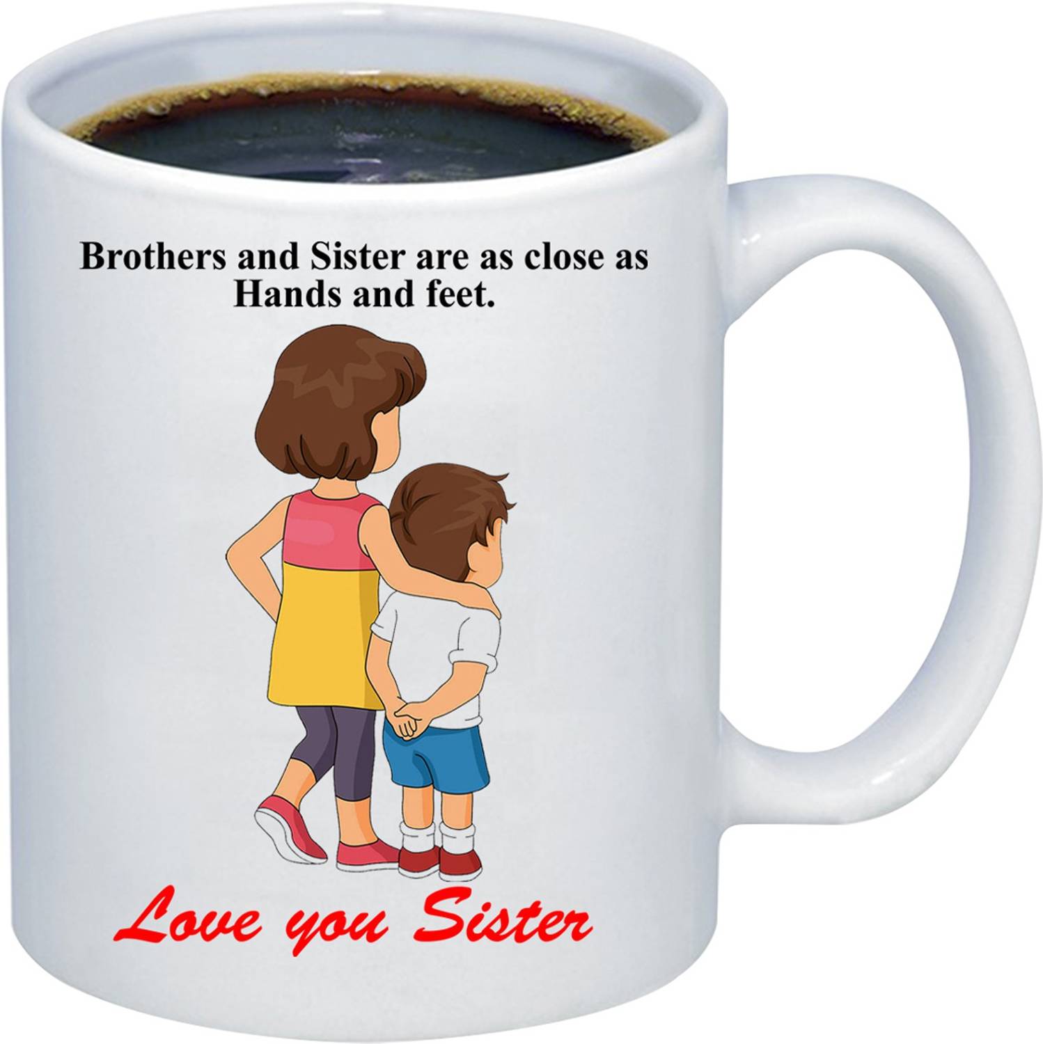 ADITI Designs Brother & Sister ( Love U sister) Designer Ceramic Coffee Mug