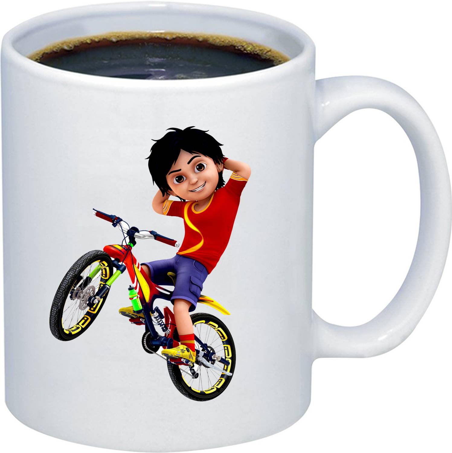 ADITI Designs Shiva on Cycle Clipart Designer Coffe Ceramic Coffee Mug