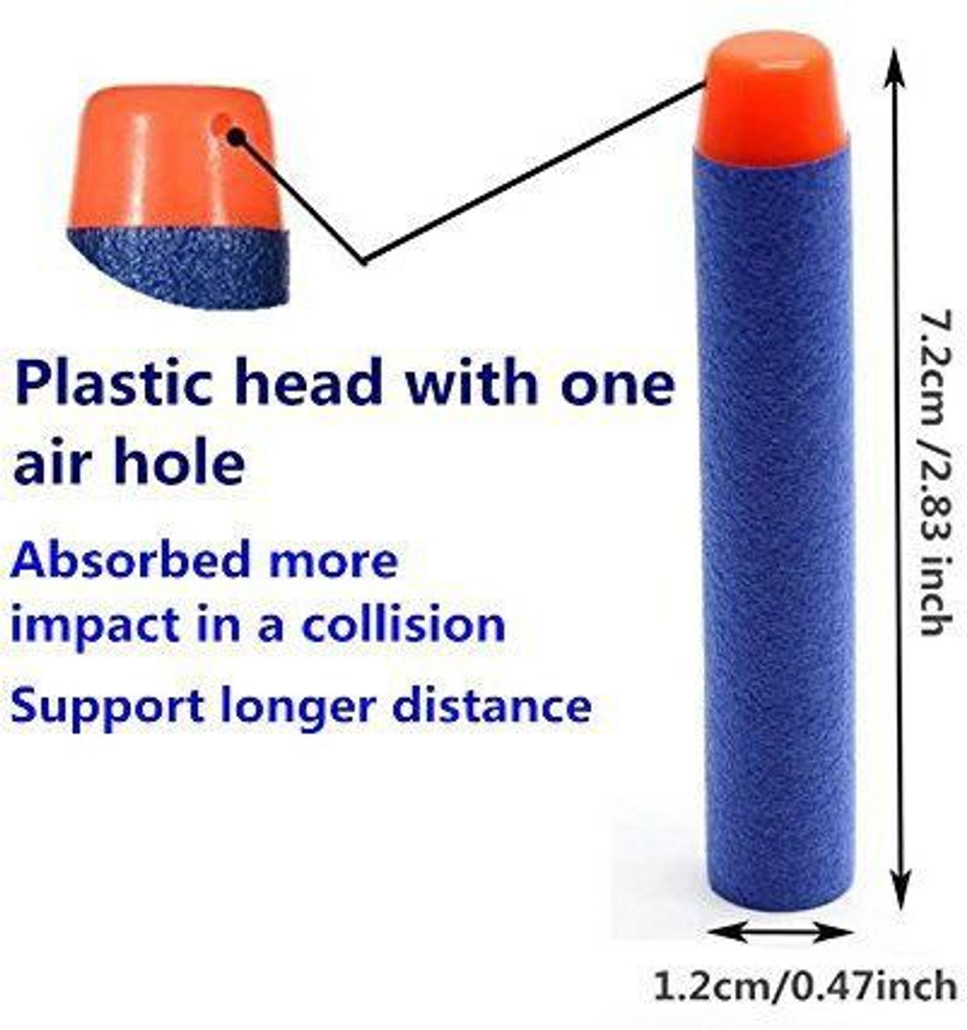 Image of JERN (Pack of 40) Bullet Foam Dart Bullets guns, Guns & Darts (Blue) Darts & Plastic Bullets
