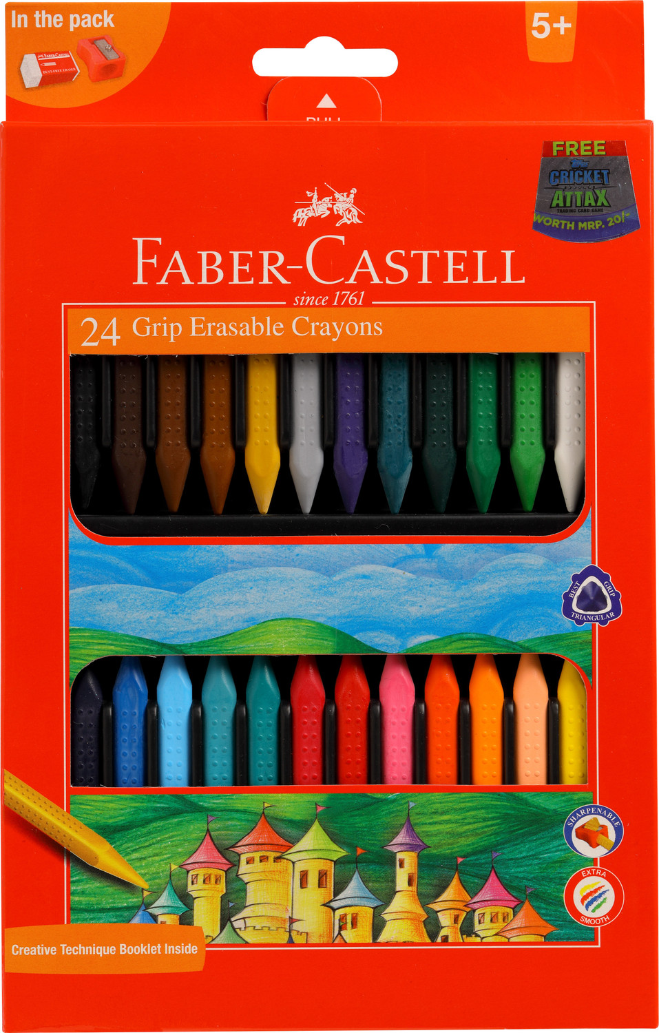 Image of FABER-CASTELL 24 Grip Erasable Crayons (Assorted)
