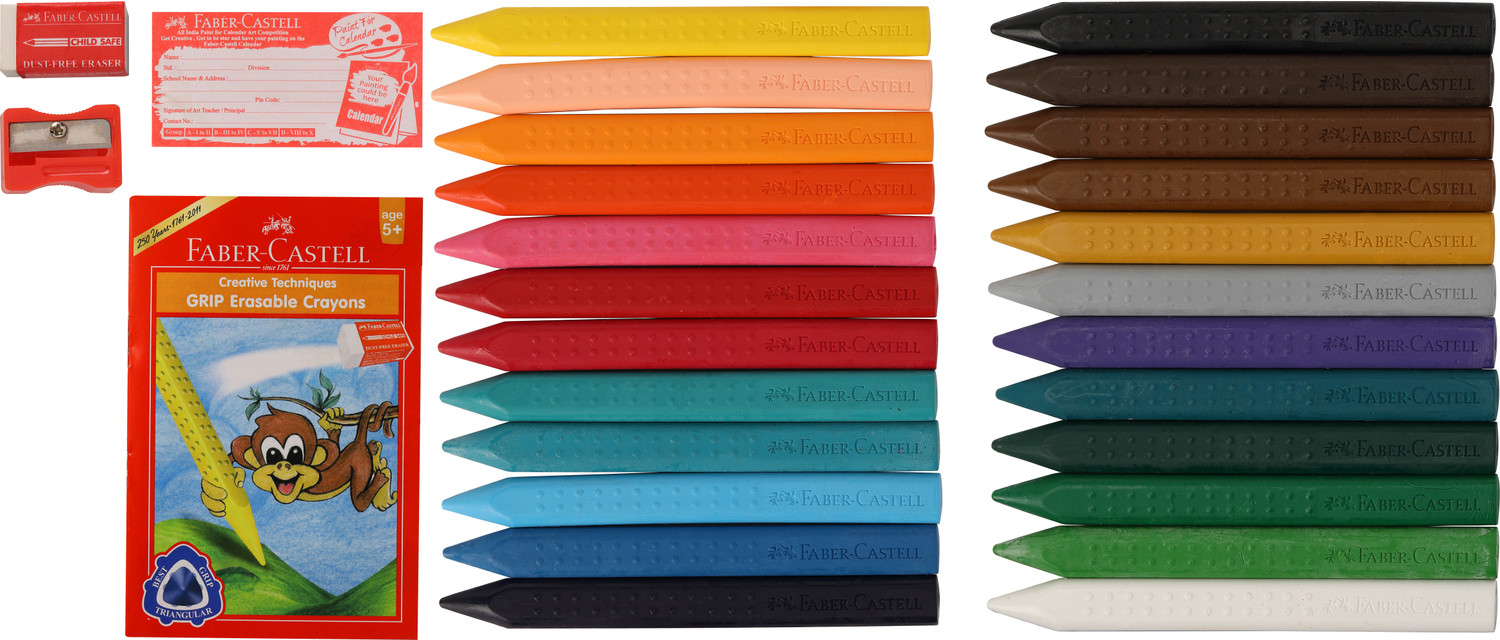 Image of FABER-CASTELL 24 Grip Erasable Crayons (Assorted)