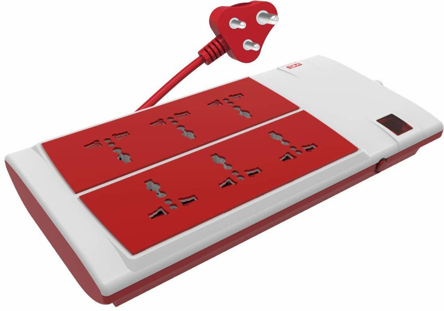 Image of GM 3059 G-Power 6+1 Spike Adaptor with Master Switch, Indicator, Safety Shutter, International Sockets & Surge Protector. 6 Socket Extension Boards