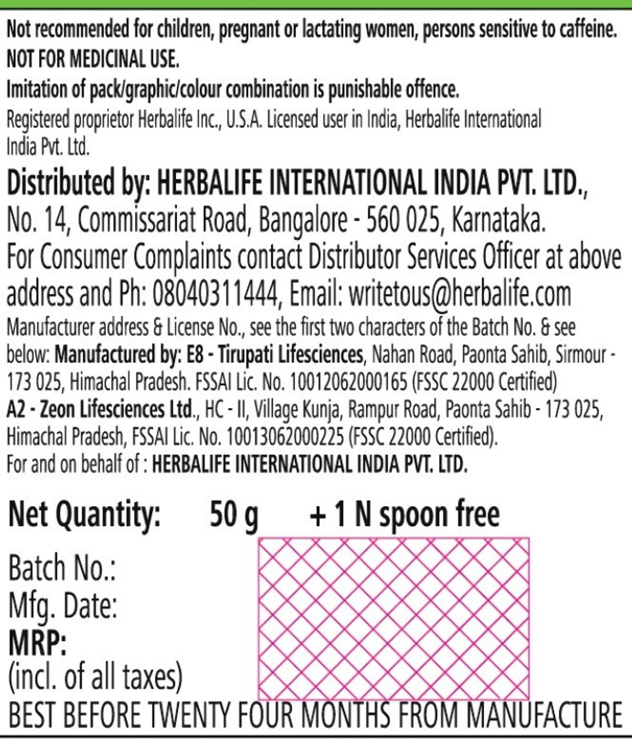 Image of HERBALIFE Afresh Energy Drink Mix Sports Drink