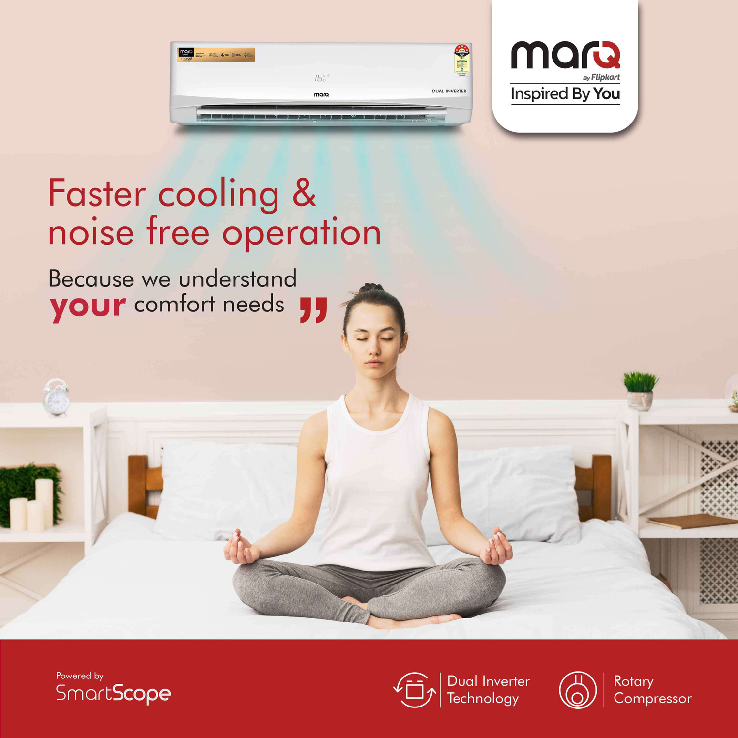 Image of MarQ by Flipkart 2020 Model 1.5 Ton 5 Star Split Dual Inverter AC
