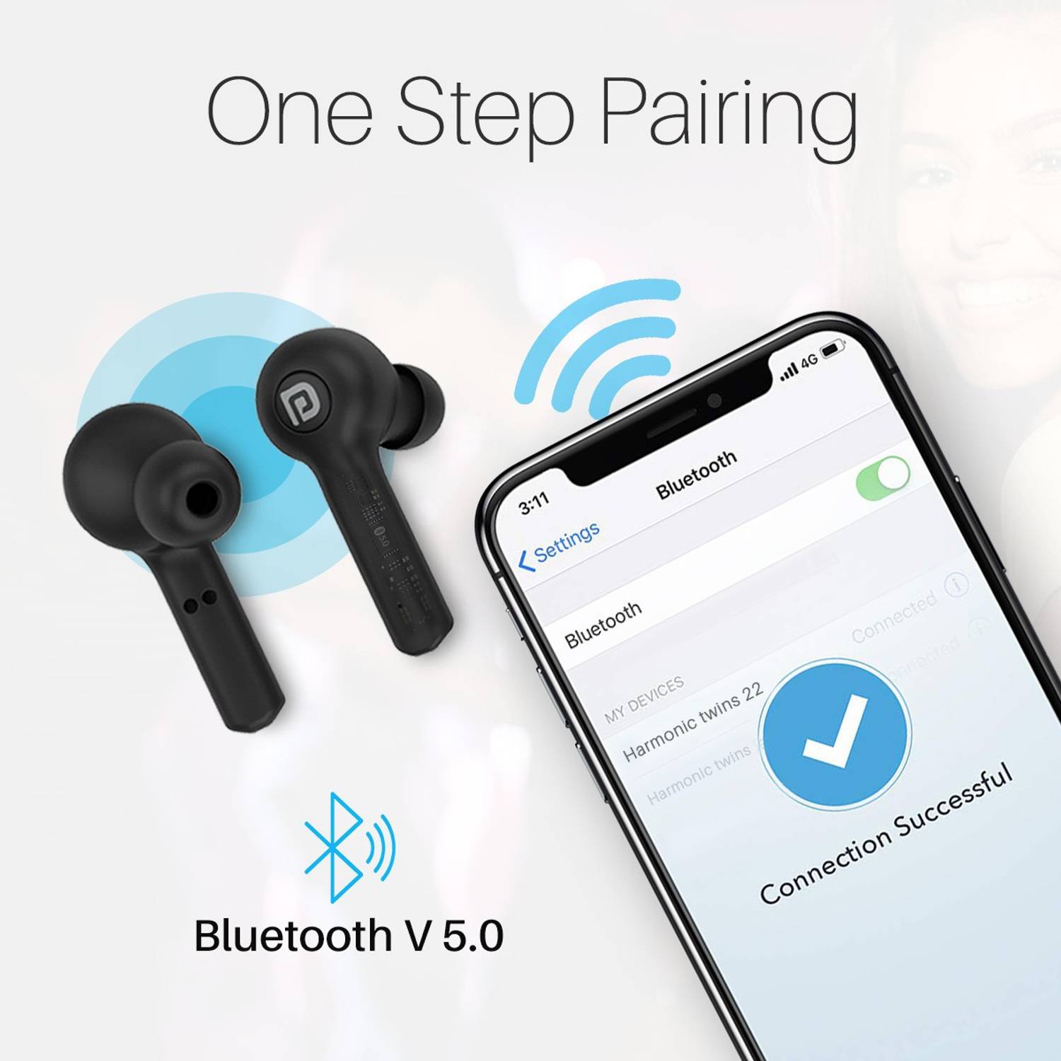 Bluetooth Headset Portronics Harmonics Twins 22 Por 1078 Bluetooth