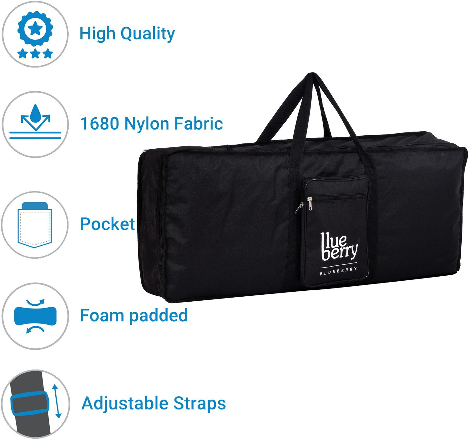 Image of BLUEBERRY KB50 Padded Keyboard Bag & Dust Cover Compatible with Casio CTK-6300IN Keyboard, Keyboard Bag