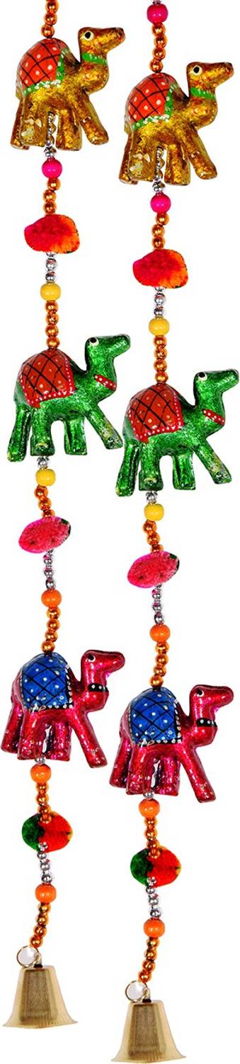 DreamKraft Elefanti Porta Appendere Rajasthani, Set Di 2, Decorazione Casa In Stile Indiano, 96 Cm