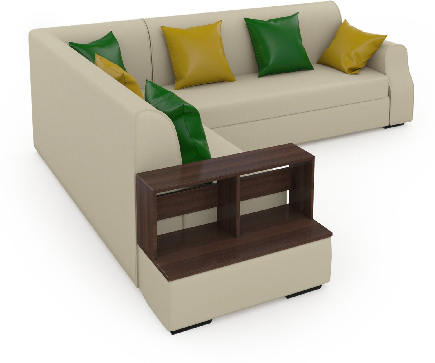 Image of MUEBLES CASA Marco Leatherette 6 Seater Sofa