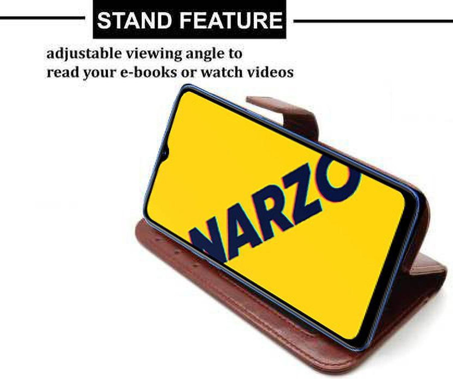 Image of ValueShop Realme Narzo 10A, Realme Narzo 20A Leather Flip Cover