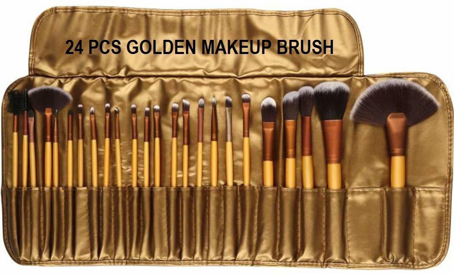 Bestop Professional Makeup Brush Set 24 Pcs, Makeup Brushes for Women & Girls, Eyeliner, Eye Shadow, Eye Brow, Foundation, Powder Liquid Cream Blending Brush, Premium Wooden Handles with Pouch Case
