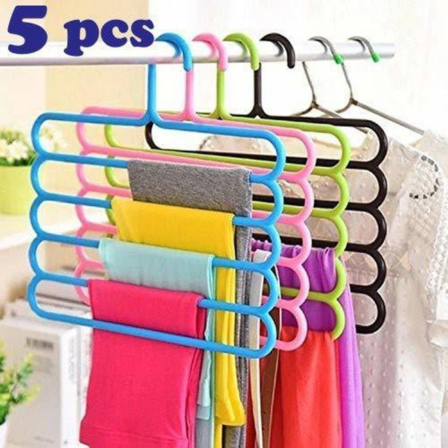 Image of Nilzone Cloth Hanger Plastic Shirt Pack of 5 Hangers For Shirt