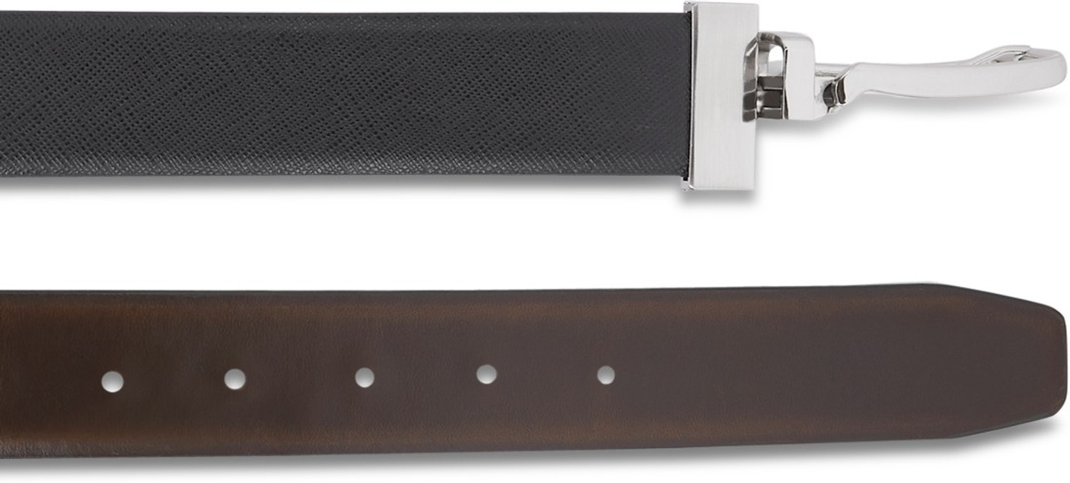 Image of TOMMY HILFIGER Men Casual Black, Brown Genuine Leather Reversible Belt