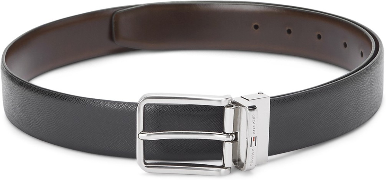 Image of TOMMY HILFIGER Men Casual Black, Brown Genuine Leather Reversible Belt