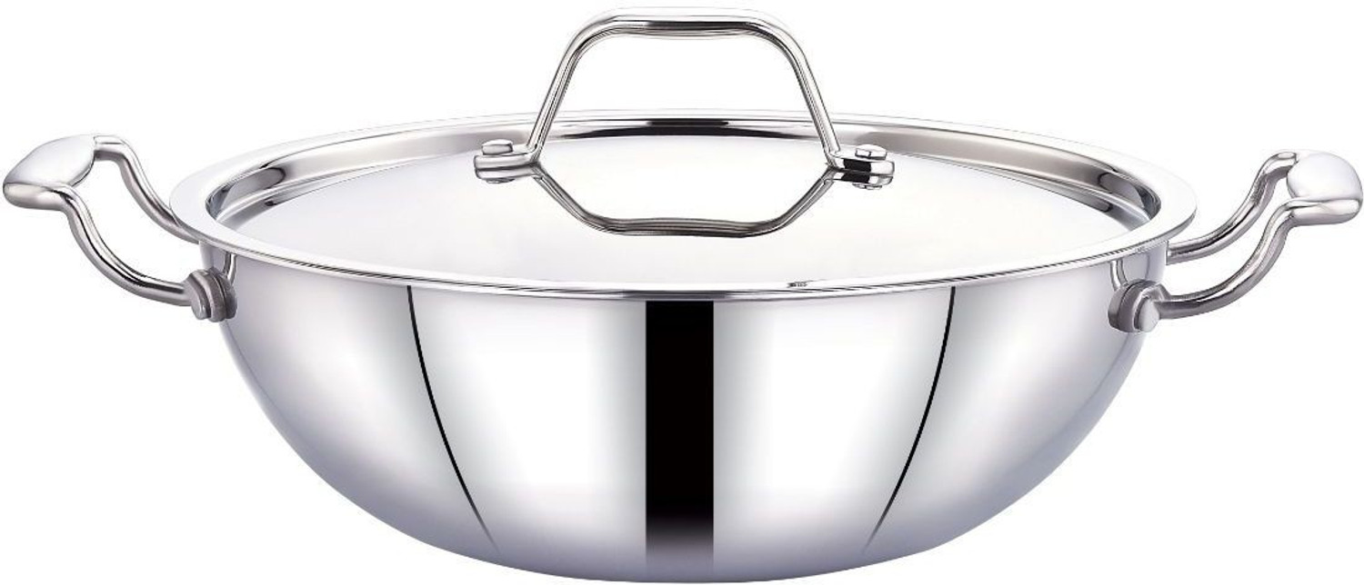 Image of Maxima Stainless steel Triply Kadhai 24 cm diameter with Lid 2.5 L capacity