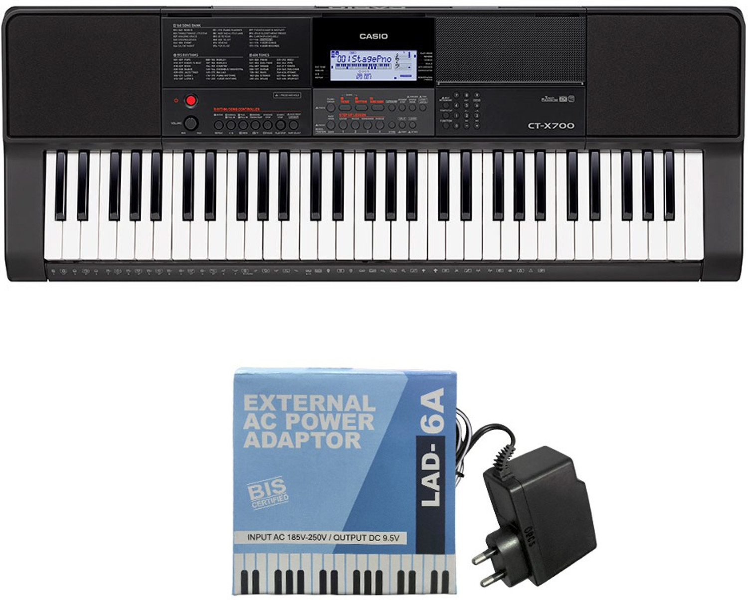 Image of Casio CTX700 61-Key Touch Sensitive Portable Keyboard with Piano tones