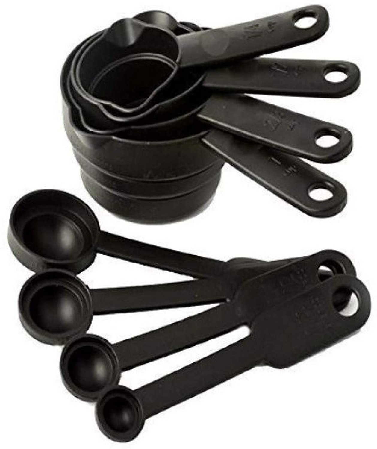 Image of Blent Life Style Cooking and Baking Measurement Measuring Cups and Spoons Set of 8 Pcs Imperial and Metric Measures for Baking Cake Accessories Measuring Cup Set