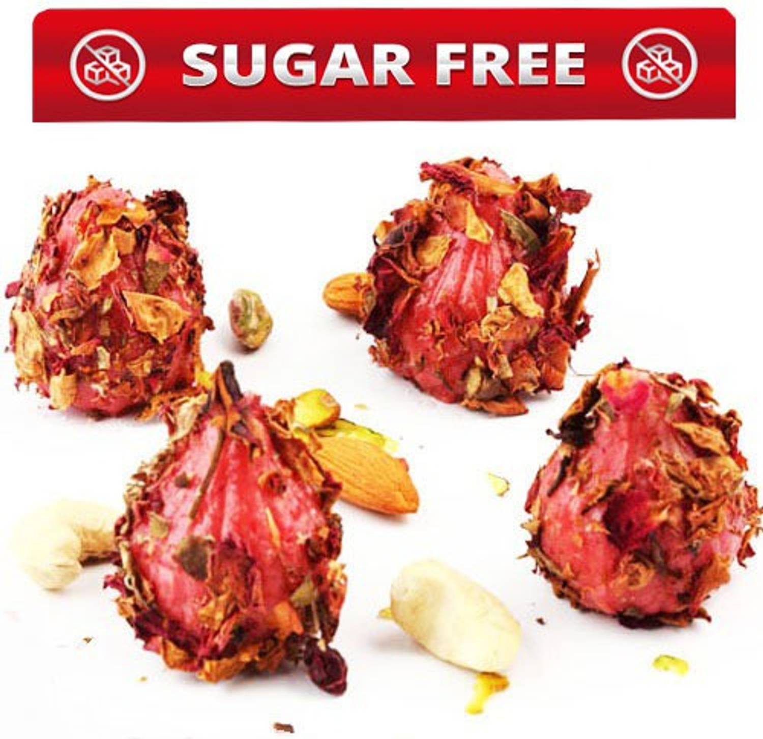 Ghasitaram Gifts Strawberry-Rose-Petal-Sugarfree-Modak