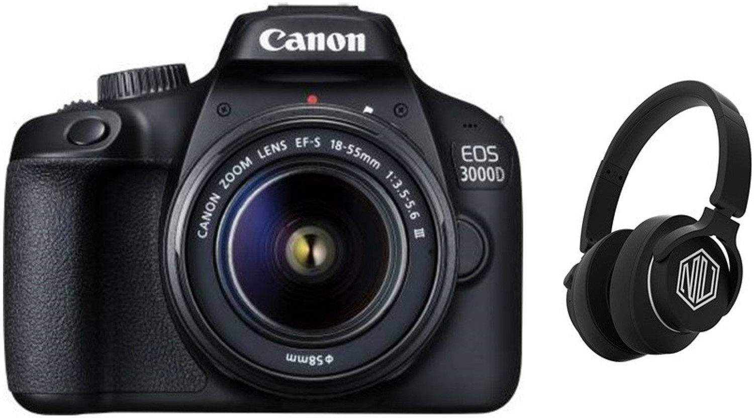 Image of Canon EOS 3000D DSLR Camera Single Kit with 18-55 Lens and Starboy Headphone