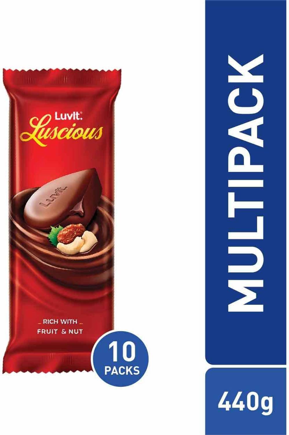 LuvIt Luscious Fruit & Nut Chocolate | Multipack | Deliciously Smooth Bar Gift Pack