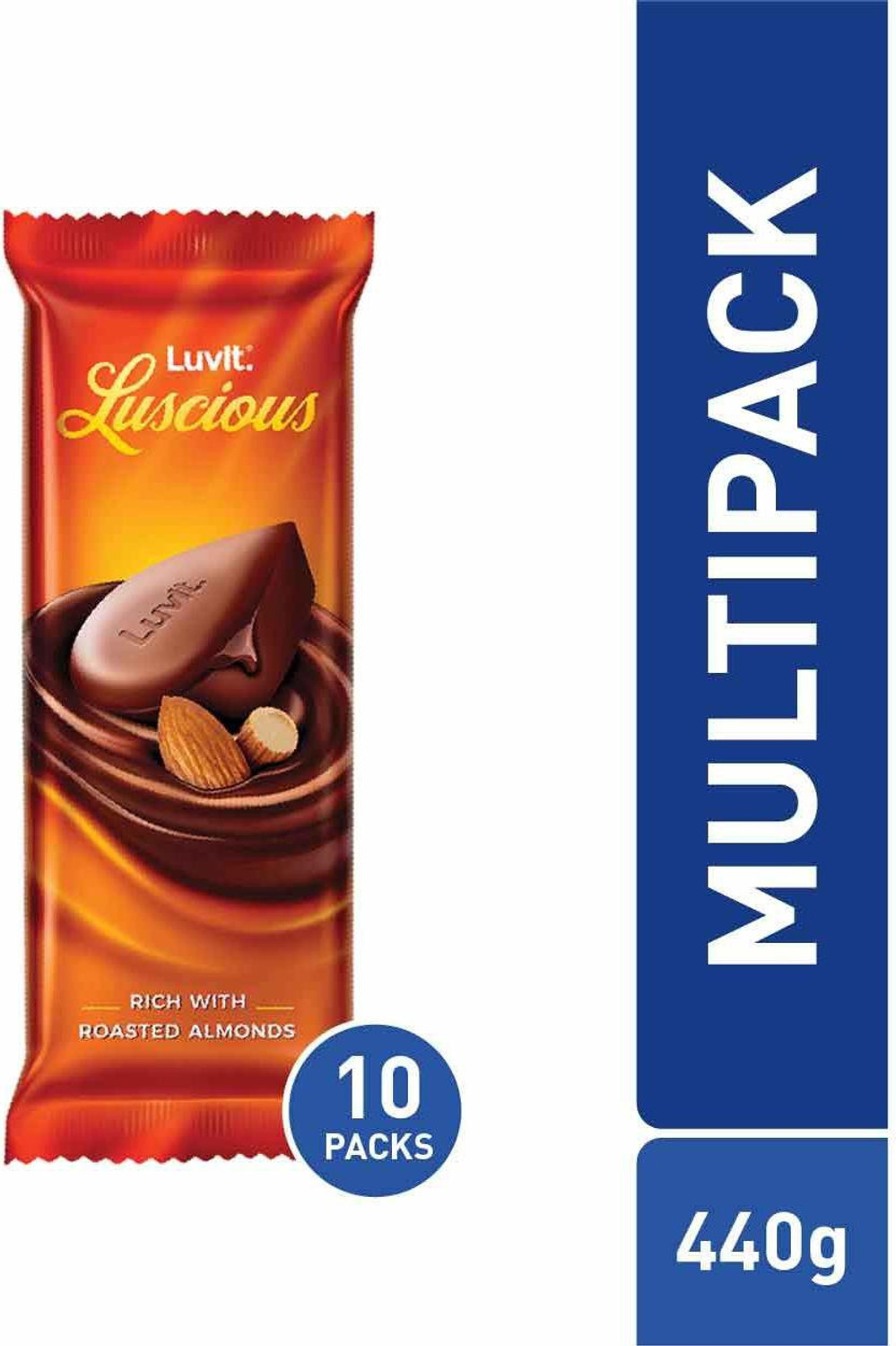 Image of LuvIt Luscious Roasted Almonds Chocolate | Multipack | Deliciously Smooth | Bar Gift Pack