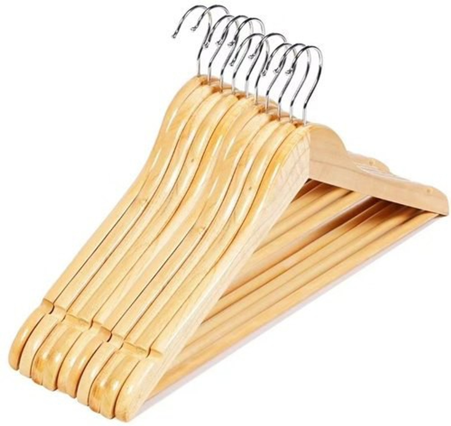 Image of Ganpati Hangers Eco Friendly Solid Wooden Hanger Wooden Shirt Pack of 10 Hangers For Shirt