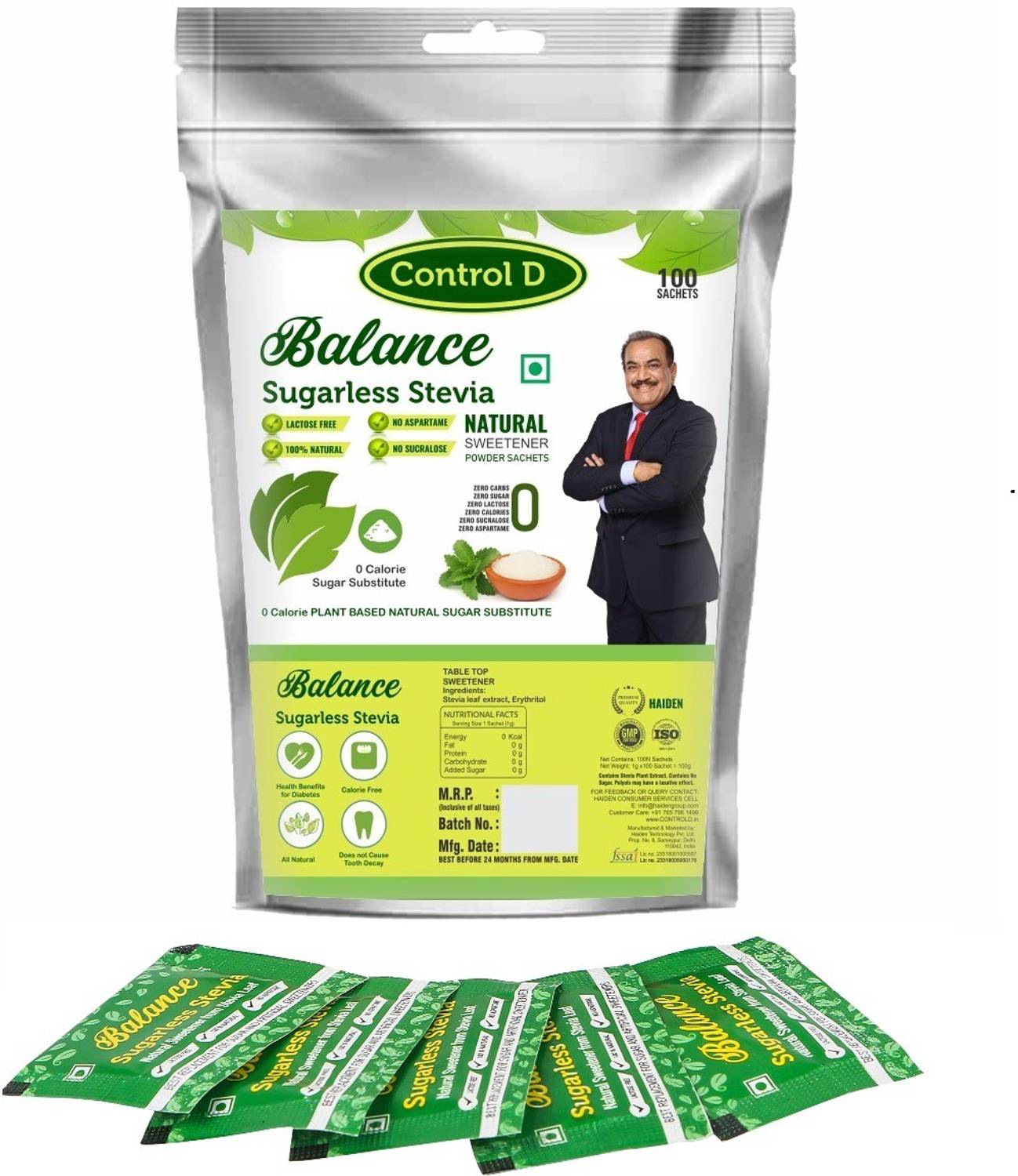 Balance Natural Diabetic, Keto & Health friendly Sugar Free Sugarless Sweet Methi Tulsi Stevia Sweetener