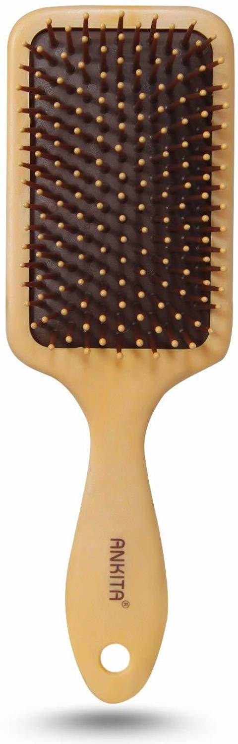 Ankita Wooden Finish Mini Paddle Hair Brush
