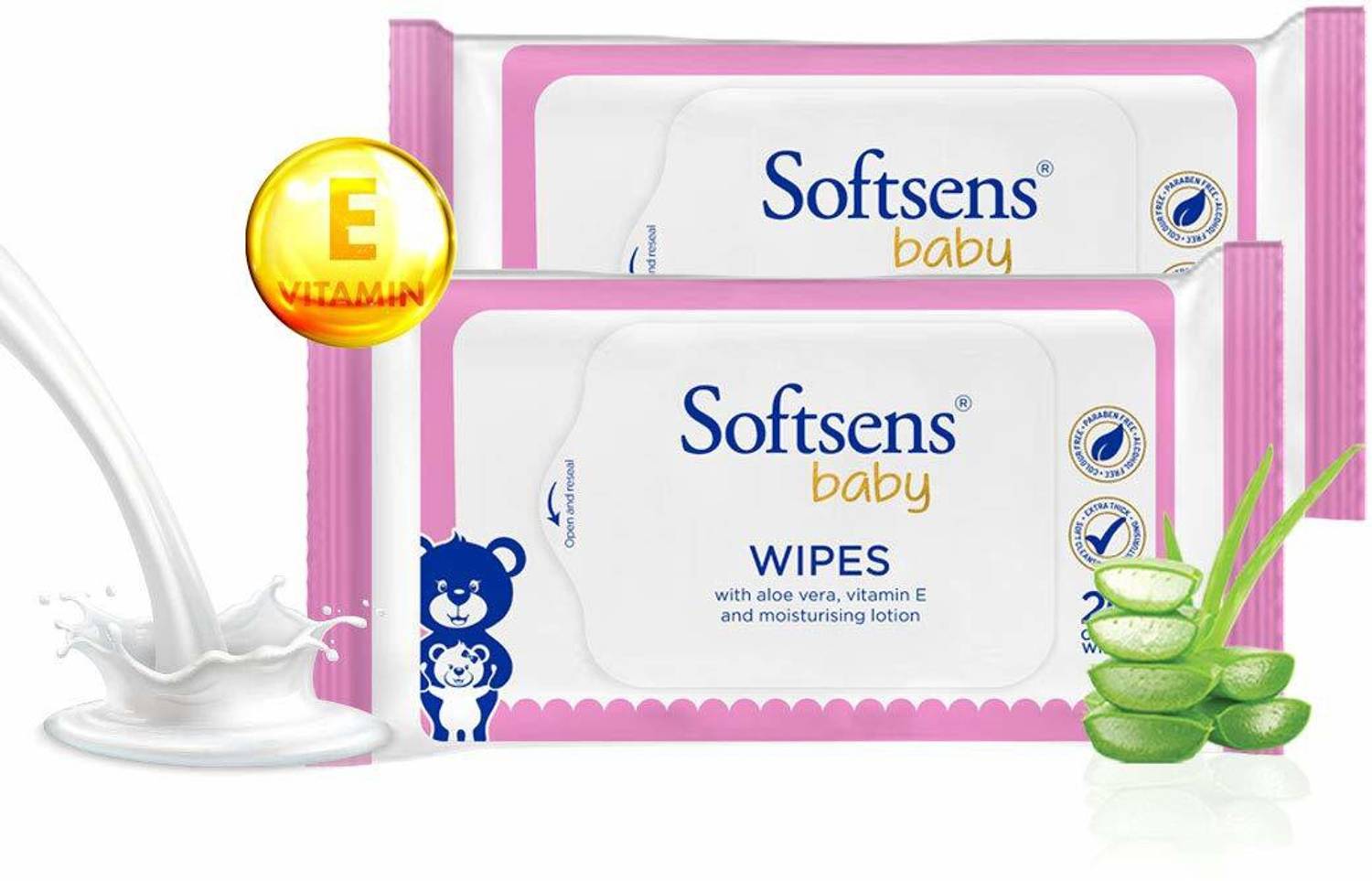 Softsens Baby Wipes (Pack of 20x2) (40 Wipes)