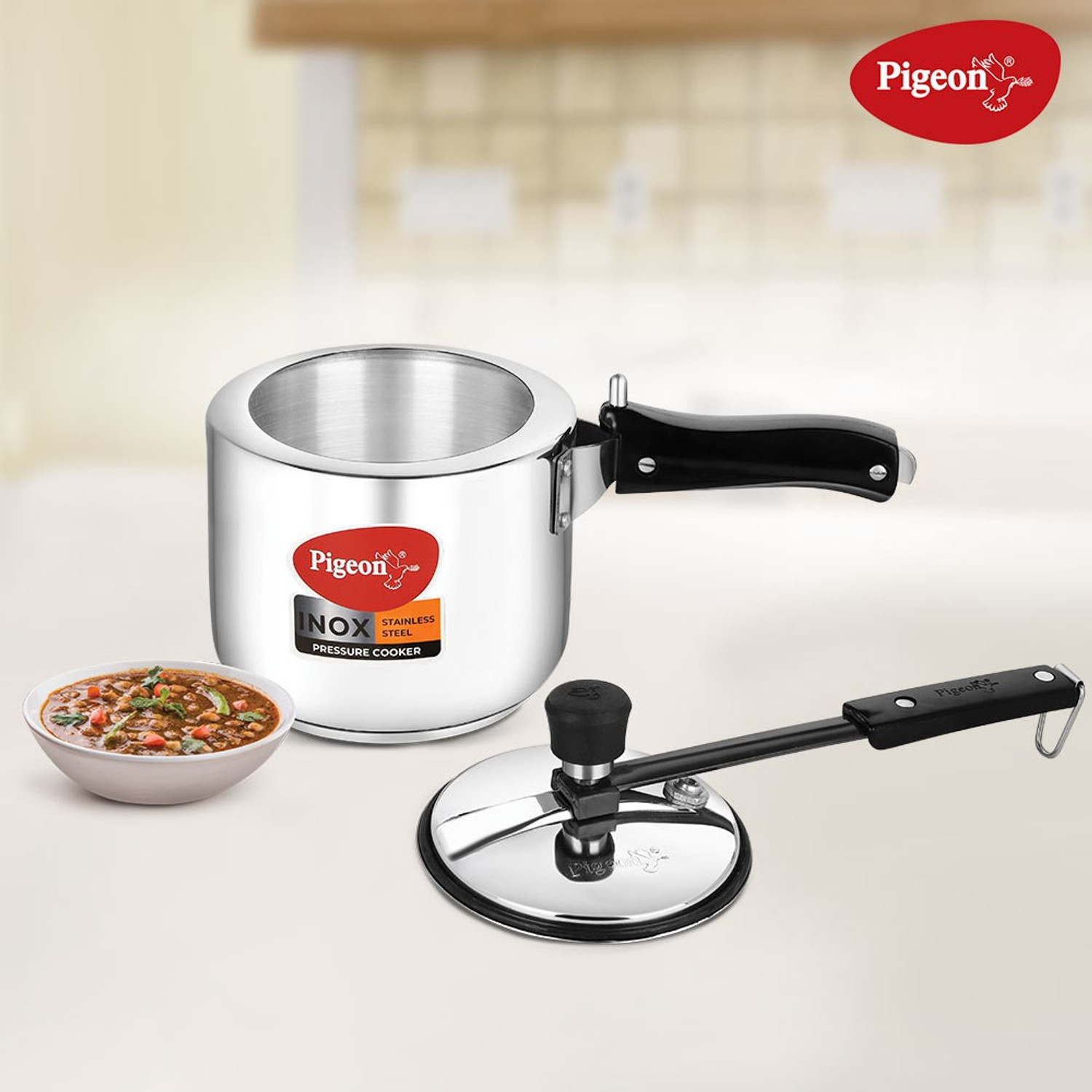 Image of Pigeon Inox Inner Lid 3 L Inner Lid Induction Bottom Pressure Cooker