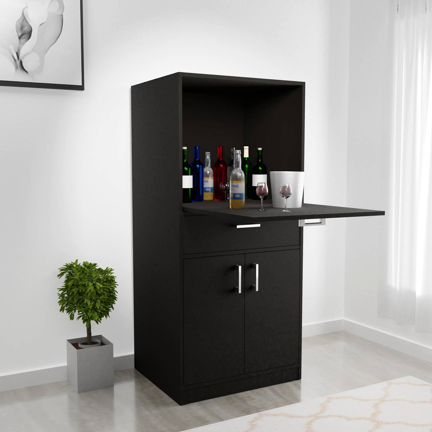Barewether Engineered Wood Bar Cabinet