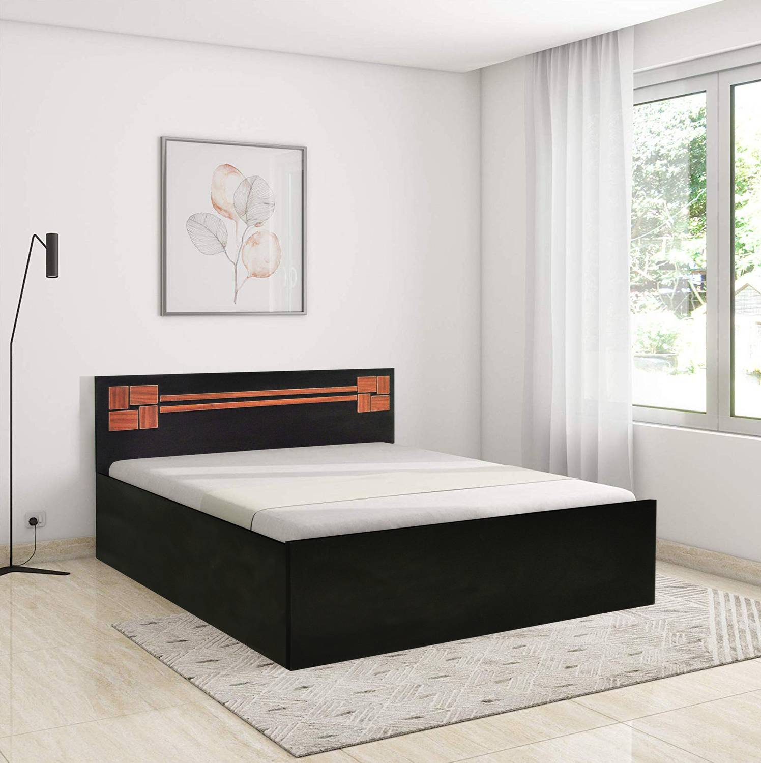 Barewether Lisbon Engineered Wood King Bed, 202.48 cm x 187.96 cm (6.64 ft x 6.17 ft)
