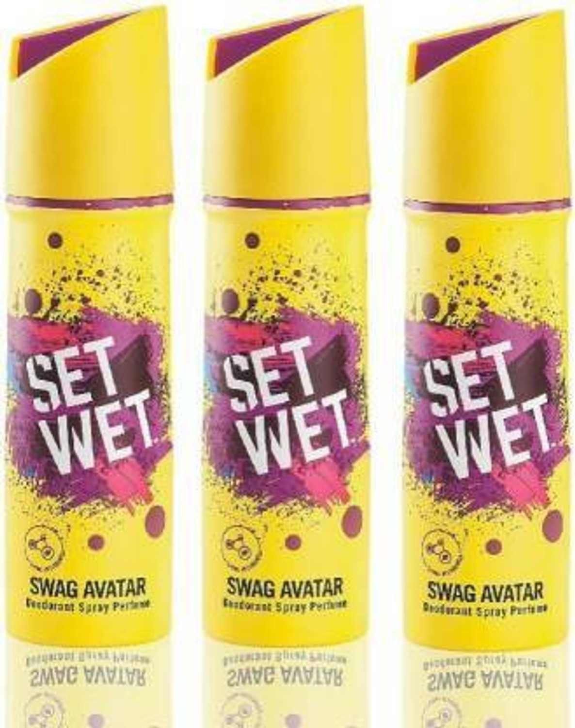 Image of SET WET Swag Avatar Deodorant Deodorant Spray - For Men (150 ml, Pack of 3) Body Spray - For Men & Women