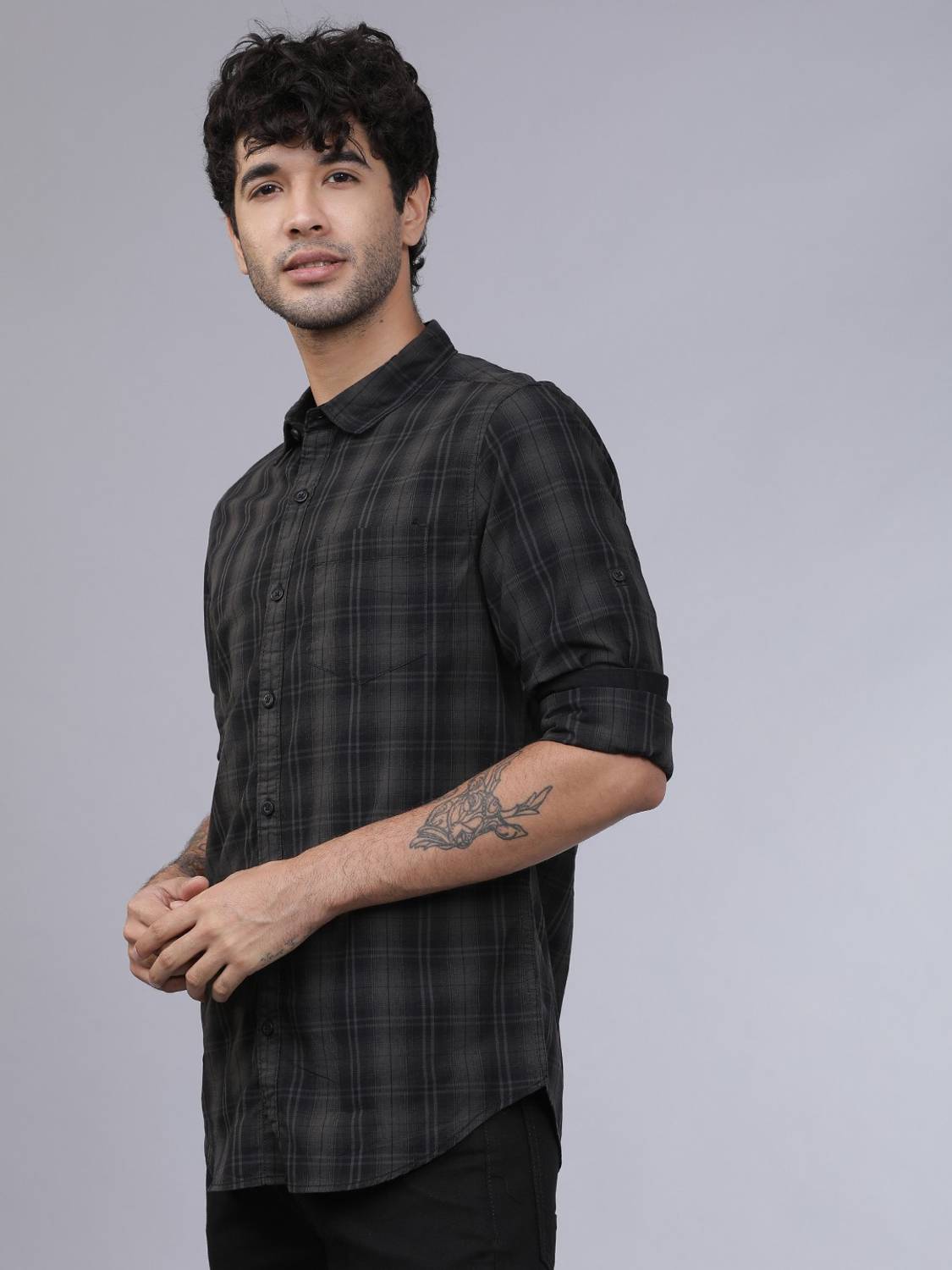 Men Slim Fit Checkered Casual Shirt - Image 2