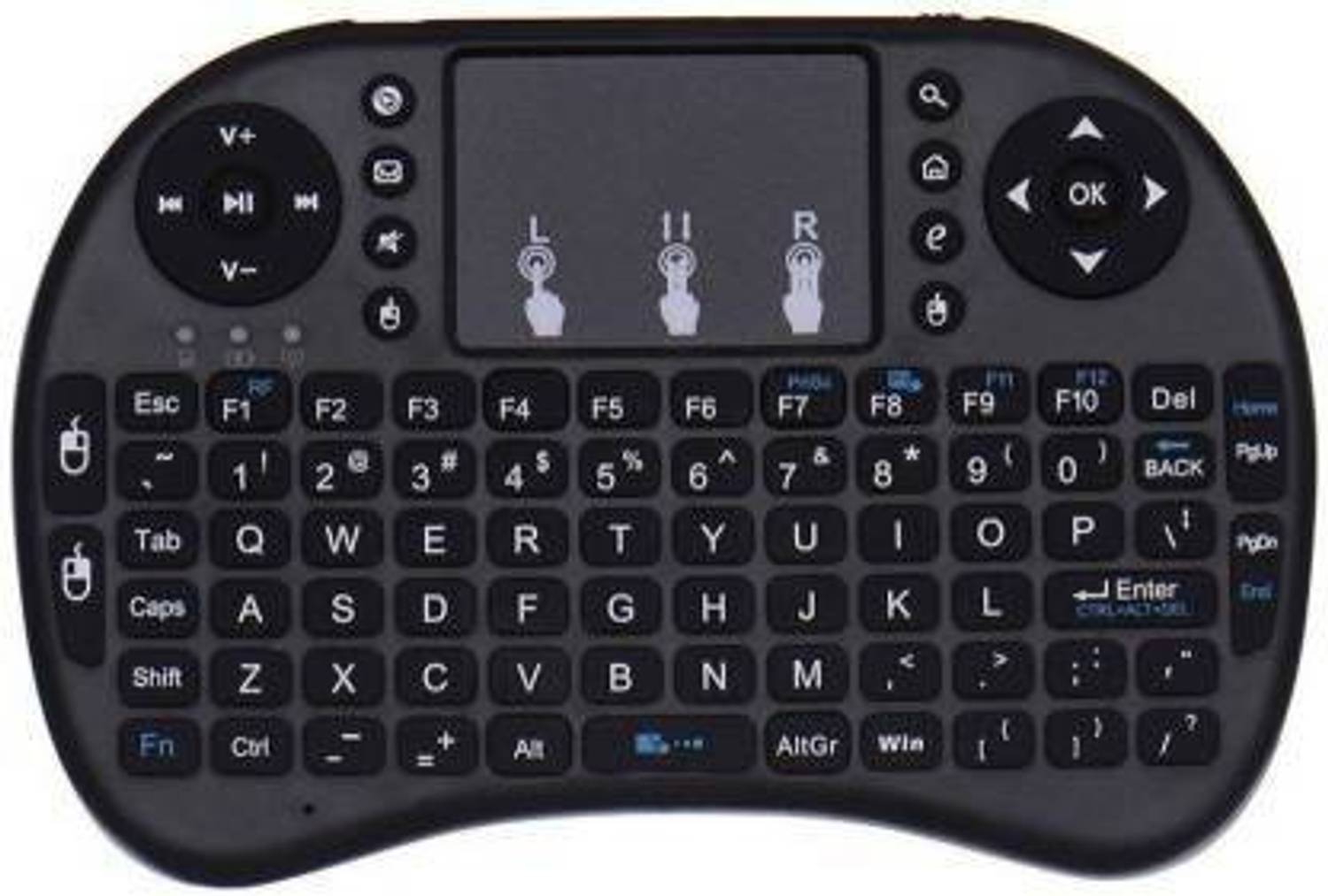 FosCadit Mini Wireless Keyboard with Touchpad,QWERTY Keyboard,LED