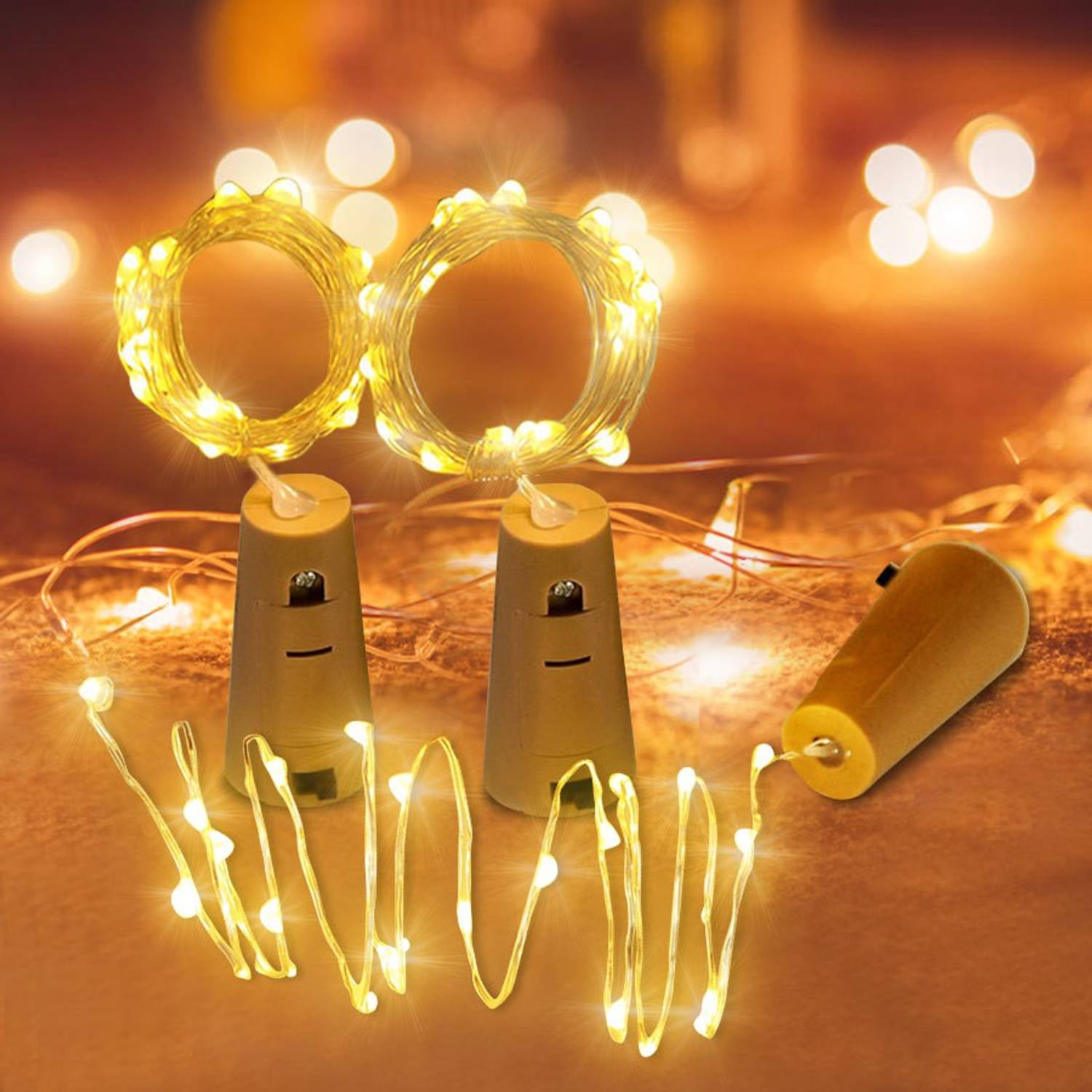blue penguin 20 LEDs 1.98 m Yellow Steady Bottle Rice Lights