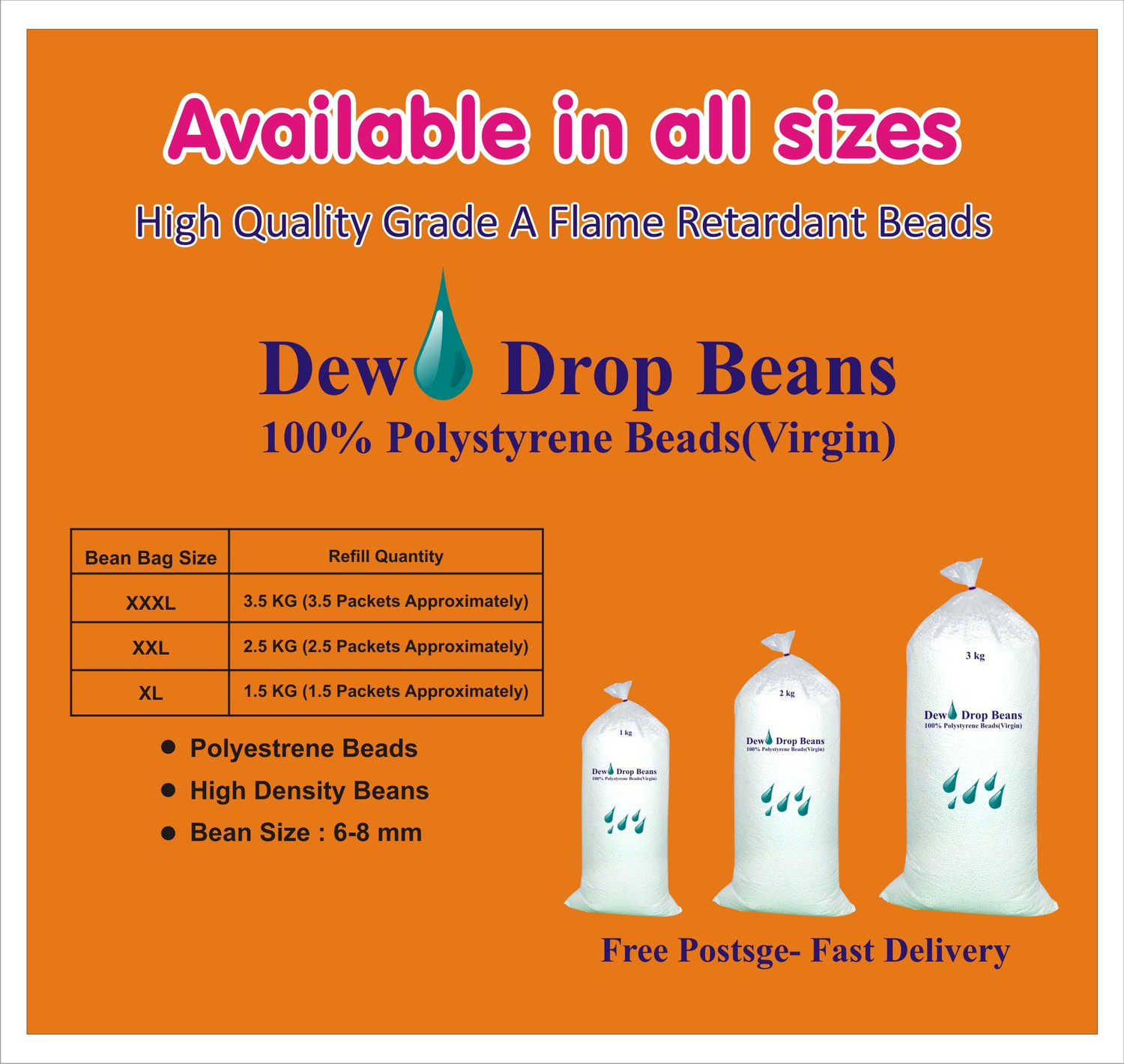 Image of DewDROP 4 kG Bean Bag Filler