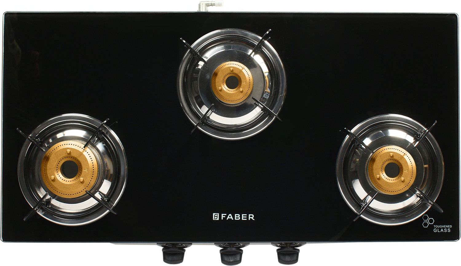 Image of FABER Jumbo 3BB SS Glass Manual Gas Stove