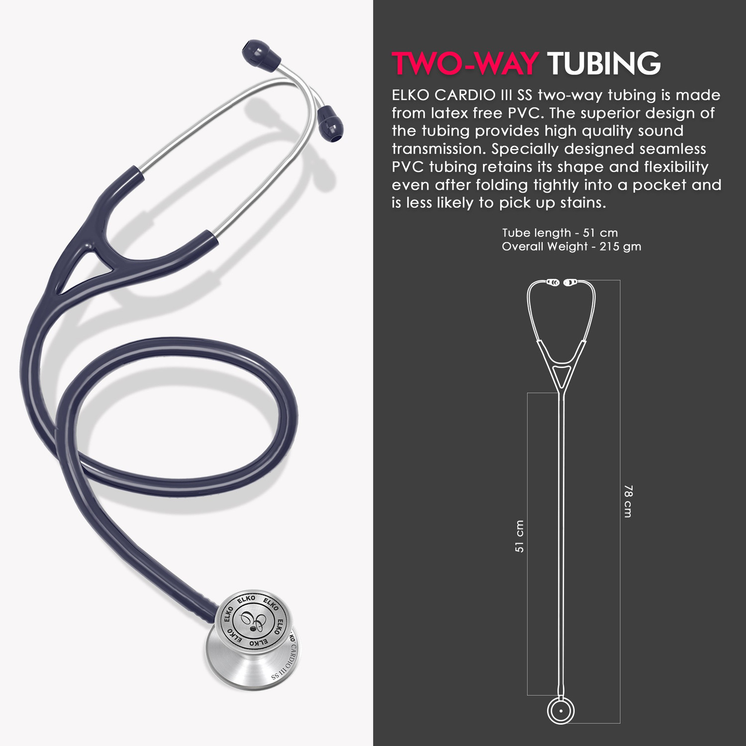 Image of ELKO EL-060 CARDIO III SS Stainless Steel Acoustic Stethoscope