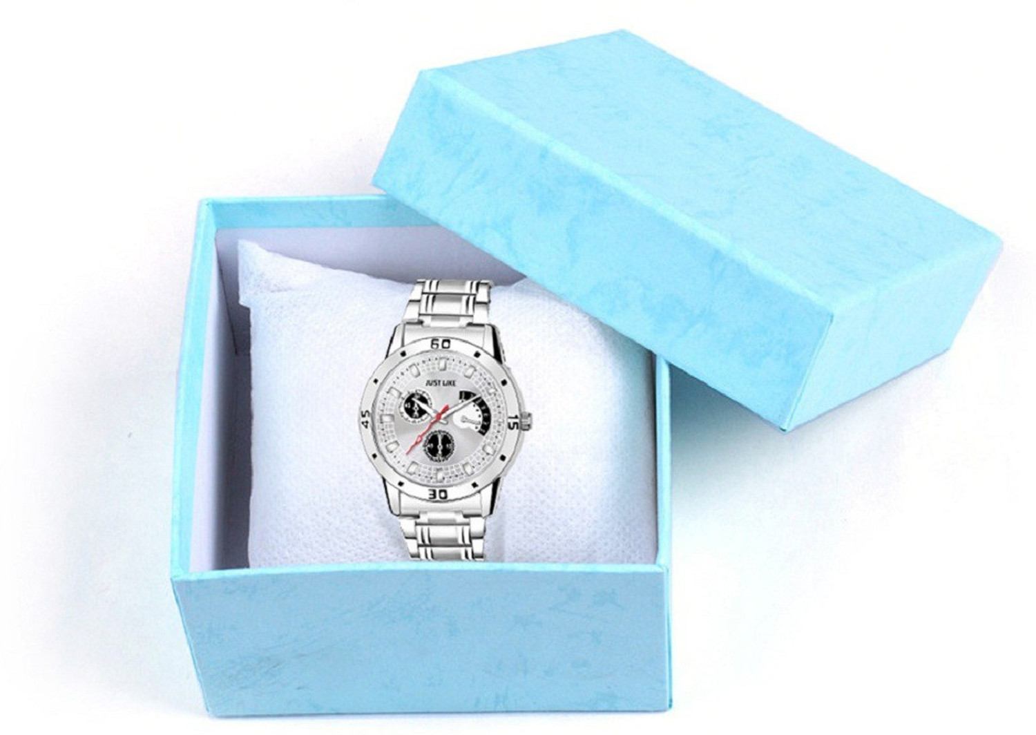 Image of just like AVIO STEEL Silver Analog Watch - For Men