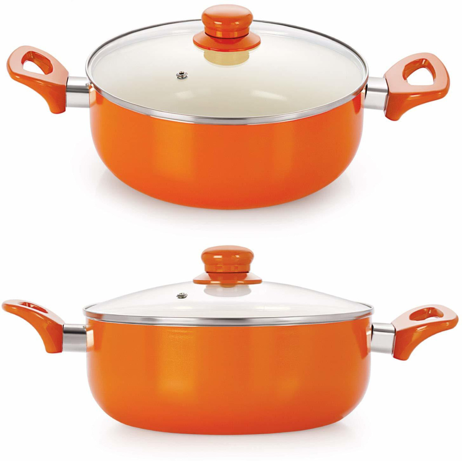 Image of NIRLON Aluminium Casserole Set with Stylish Handle Induction Bottom Non-Stick Coated Cookware Set