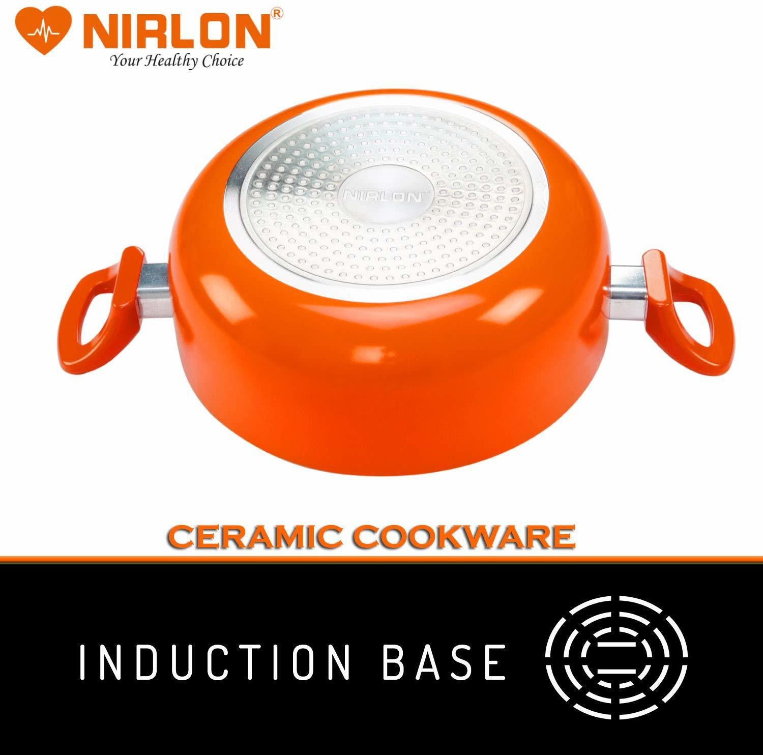 Image of NIRLON Aluminium Casserole Set with Stylish Handle Induction Bottom Non-Stick Coated Cookware Set