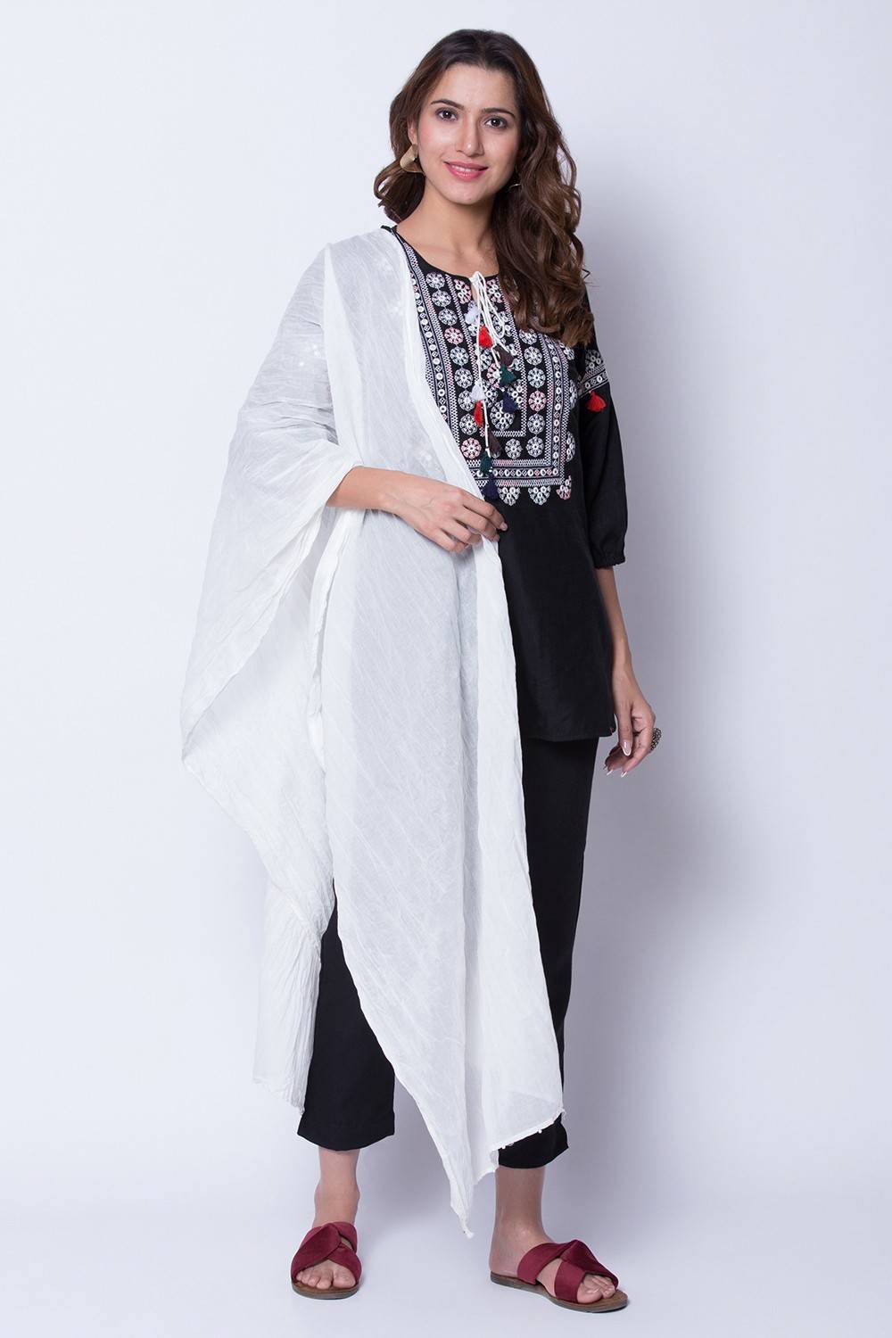 BIBA Pure Cotton Solid Women Dupatta