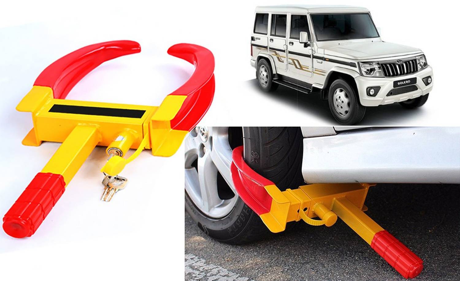 Auto Kite W7L170 Heavy Duty Anti Theft Wheel Lock Clamp Anti-Theft Towing Parking Boot Tire Claw Adjustable Wheel Lock
