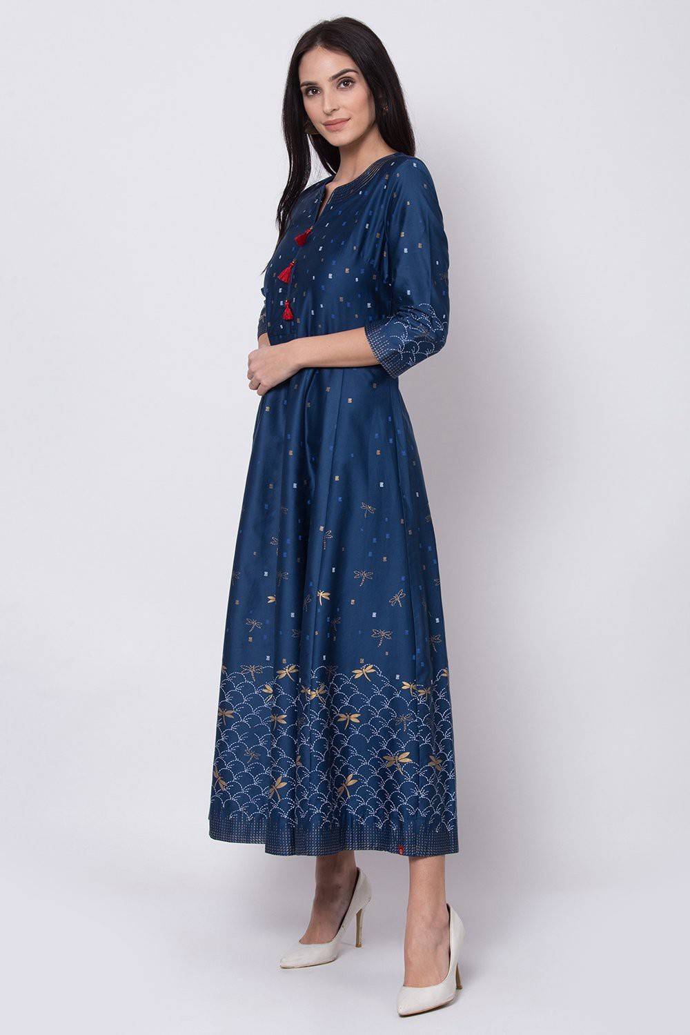 biba blue dress Biba Cotton Maxi Dress