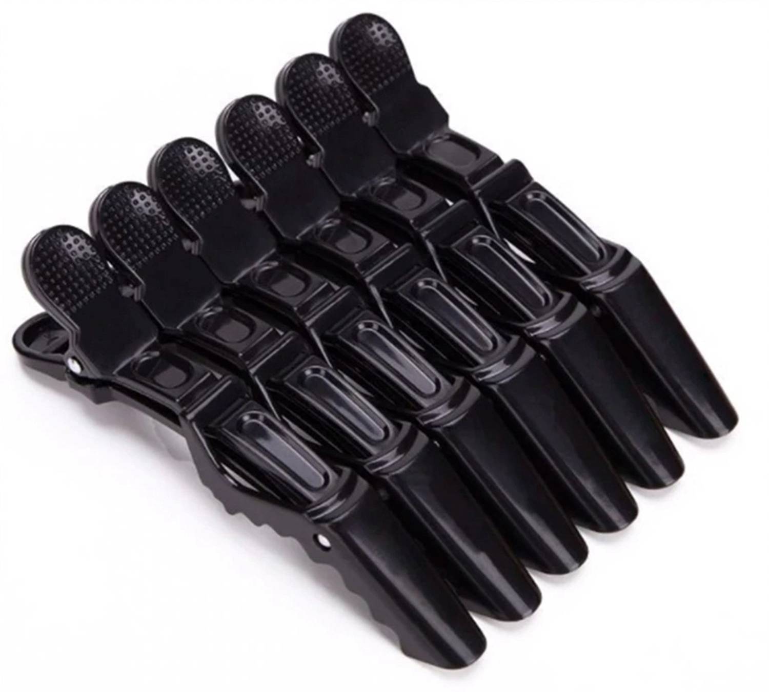 Angel Infinite Hair Sectioning Clamps Plastic Hair Grip Clips Cutting Clamps Styling Sectioning Clips Hairdressing Styling Hairpin Salon Styling (Dark Black, 6 Pcs) Hair Clip