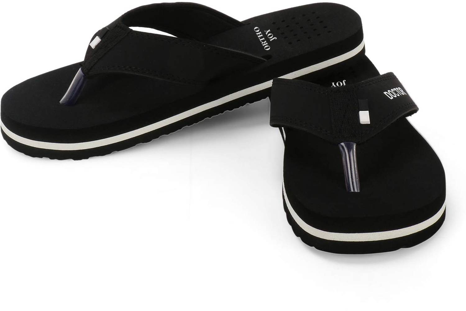 ORTHO JOY Men Doctor Ortho Slippers Black - Image 2