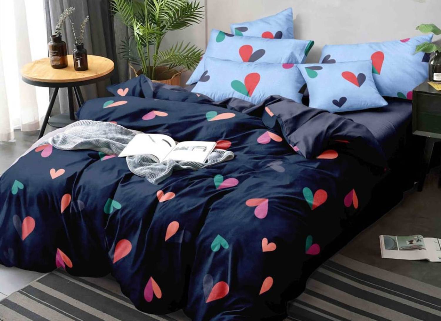 BELLAGENCE Cotton Queen Flat 160 TC Printed 1 Bedsheet with 2 Pil