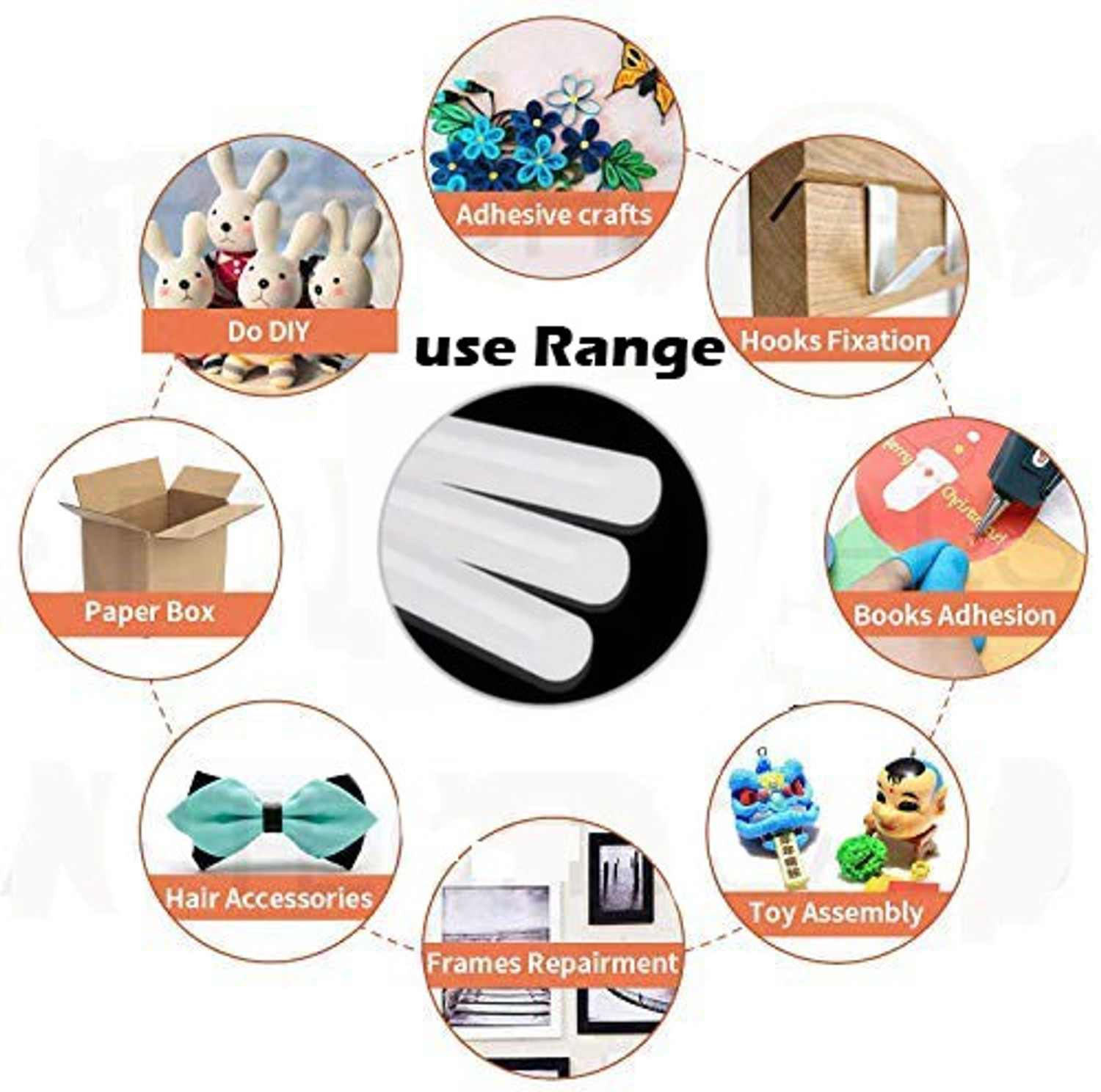 Image of Saleh 7mm(20 Watt Glue Guns Only) Transparent Sticks - Pack of 20 Adhesive