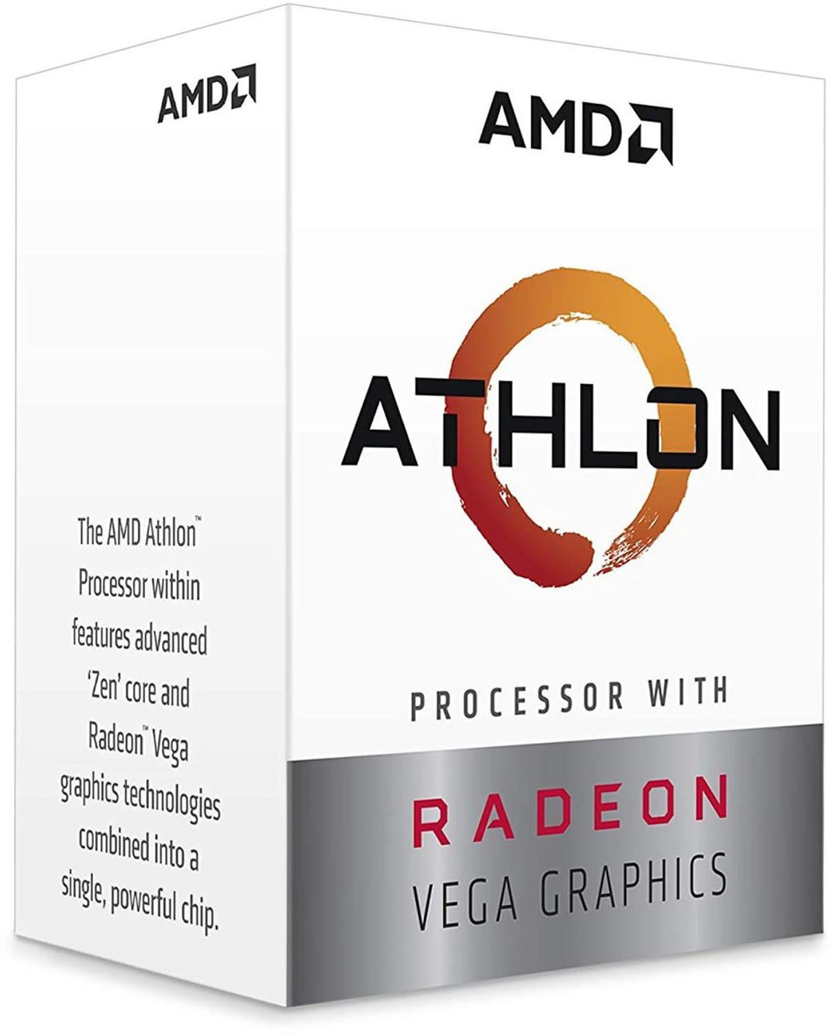 Image of AMD Athlon 3000G with Radeon Vega 3 3.5 GHz AM4 Socket 2 Cores 4 Threads 1 MB L2 4 MB L3 Desktop Processor